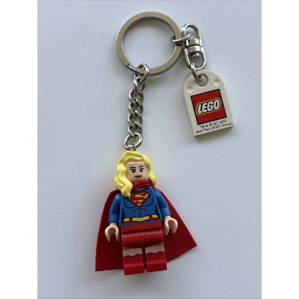 LEGO DC Super Heroes Supergirl Minifigure Keychain Plastic Blonde Hair